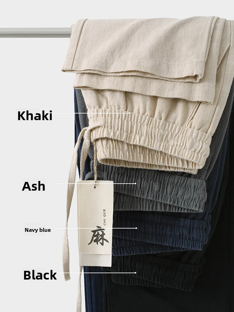 Men's Linen Blend Casual Trousers