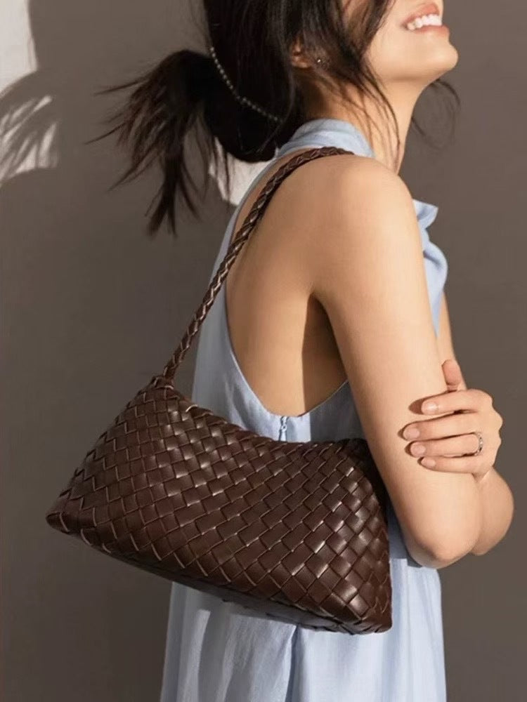 French Style Woven Shoulder Bag