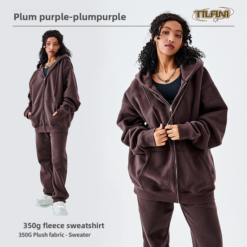 Solid-color hoodie