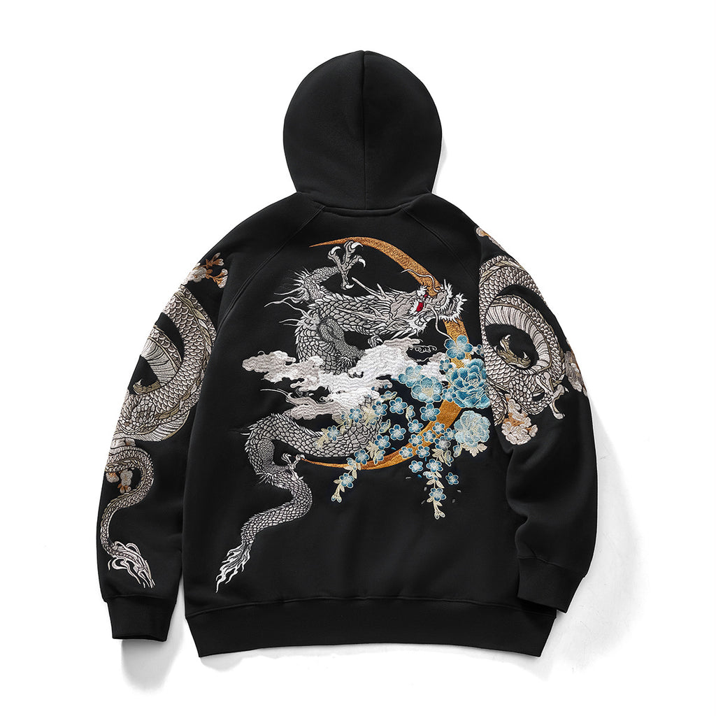 Chinese-style embroidered hoodie