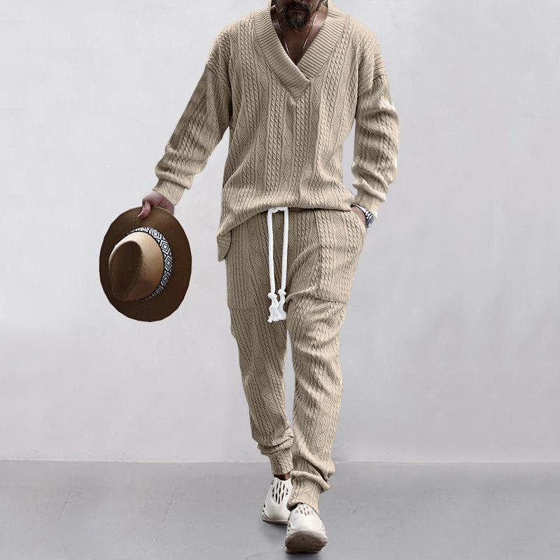 Men's Casual Jacquard Knit Suit
