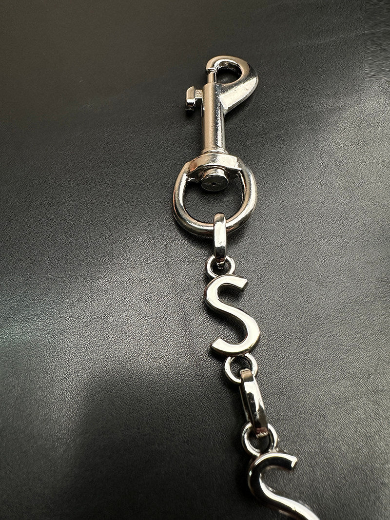 Japanese-Style Stainless Steel Waist Chain with Letter Design