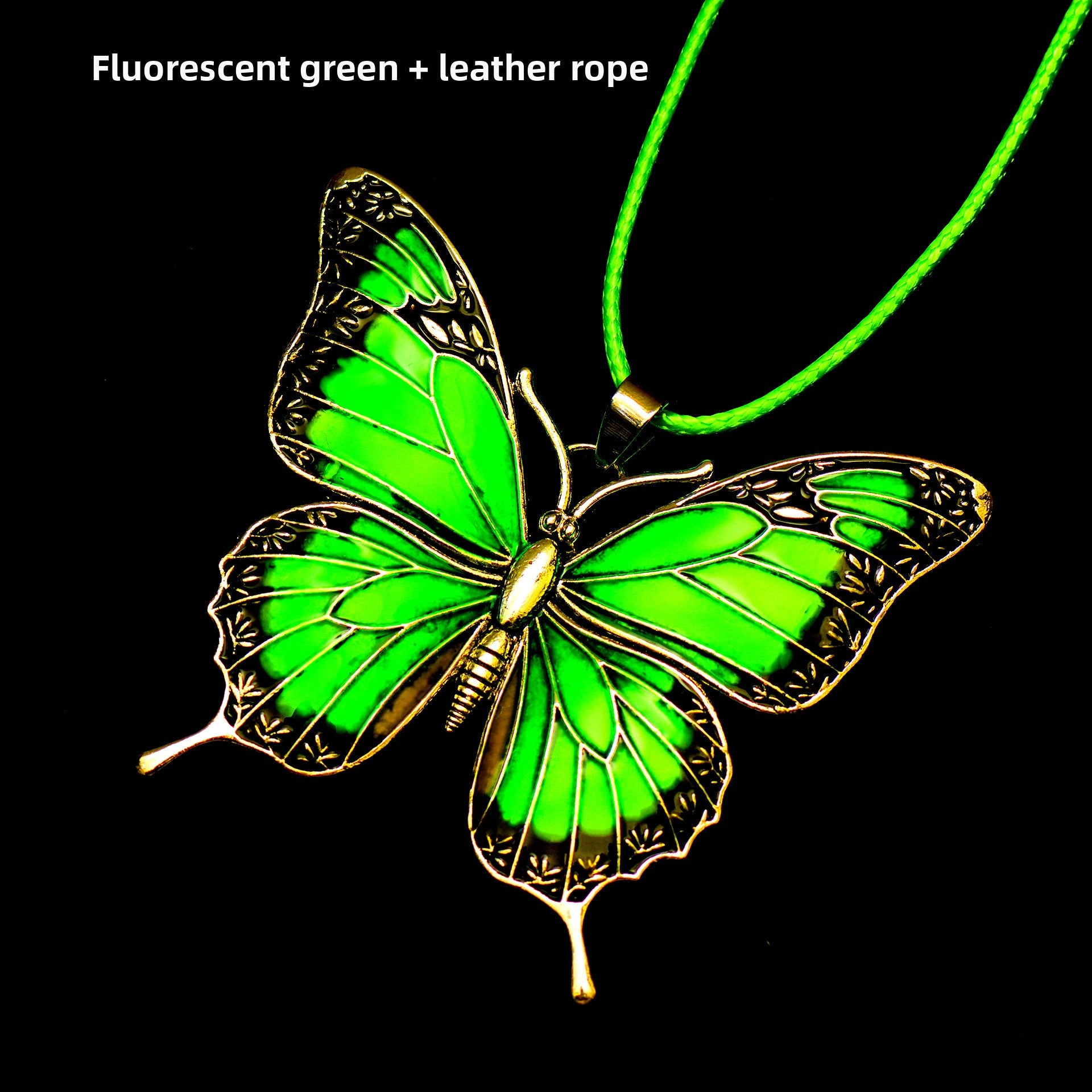 Colorful Morpho Butterfly Silver Plated Necklace