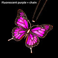 Colorful Morpho Butterfly Silver Plated Necklace