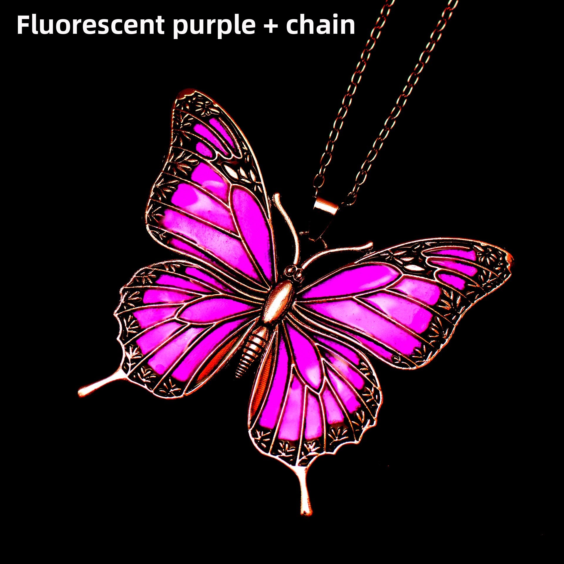 Colorful Morpho Butterfly Silver Plated Necklace