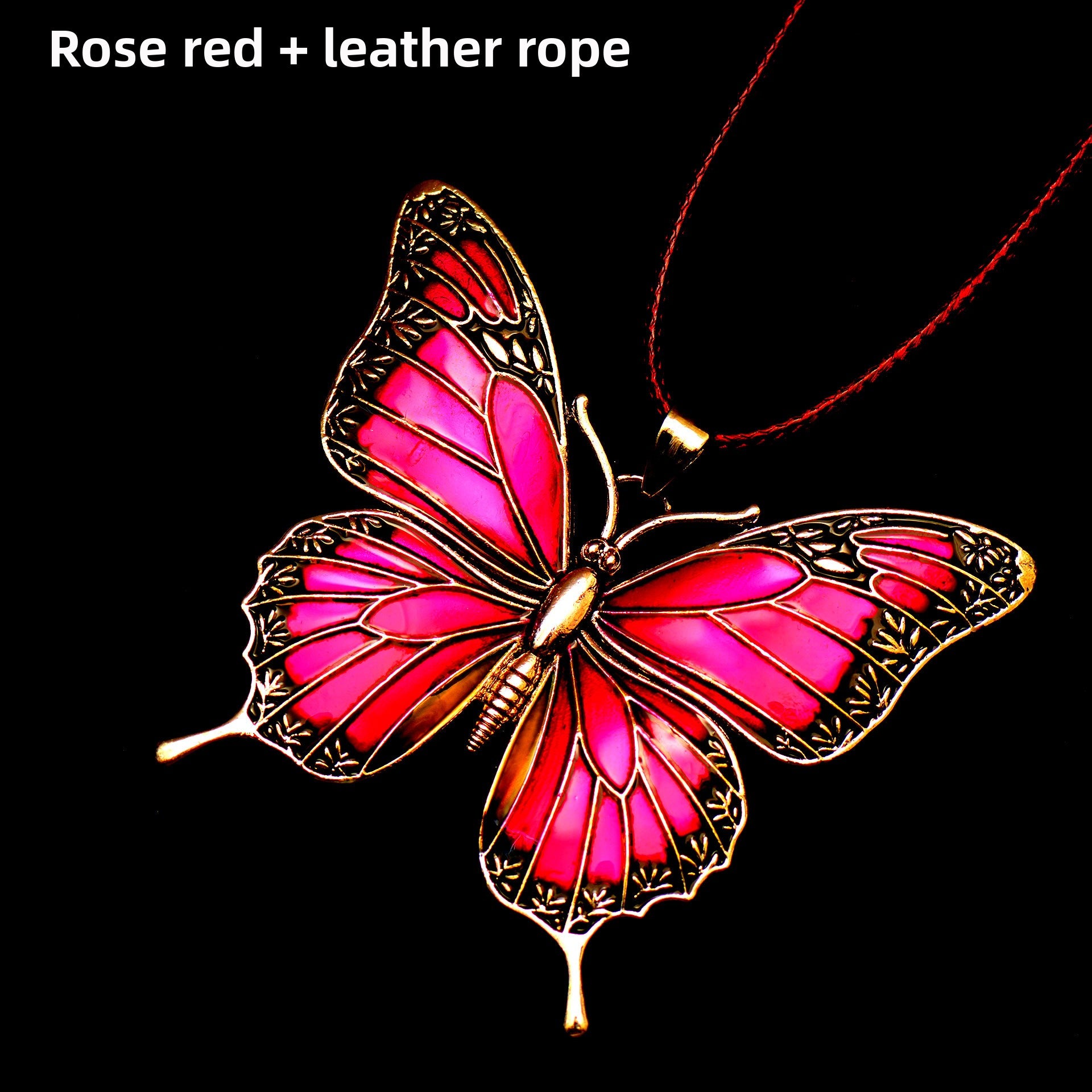 Colorful Morpho Butterfly Silver Plated Necklace