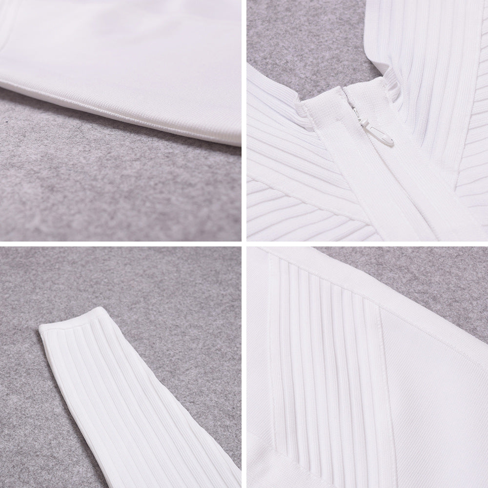 Off-Shoulder Bandage Dress with Long Sleeves