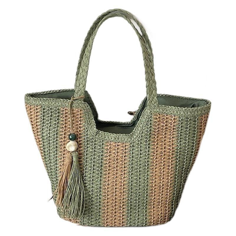Woven Straw Shoulder Bag Large Capacity Beach Tote