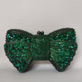 Rhinestone Bow Evening Bag with Chain