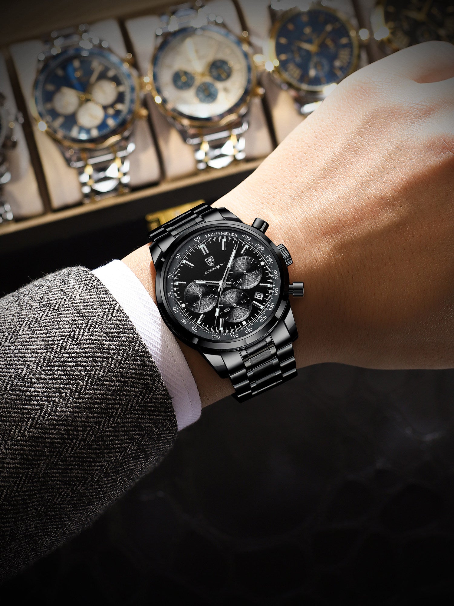 Mens Quartz Watch with Luminous Waterproof Features