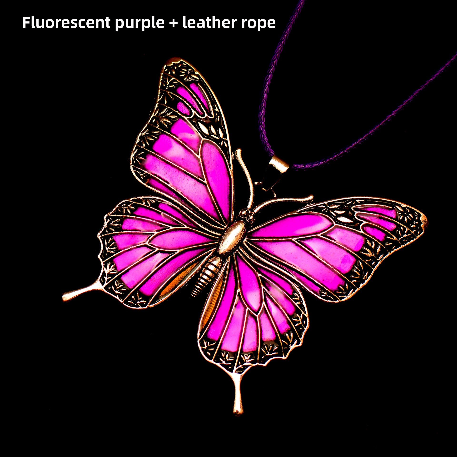 Colorful Morpho Butterfly Silver Plated Necklace