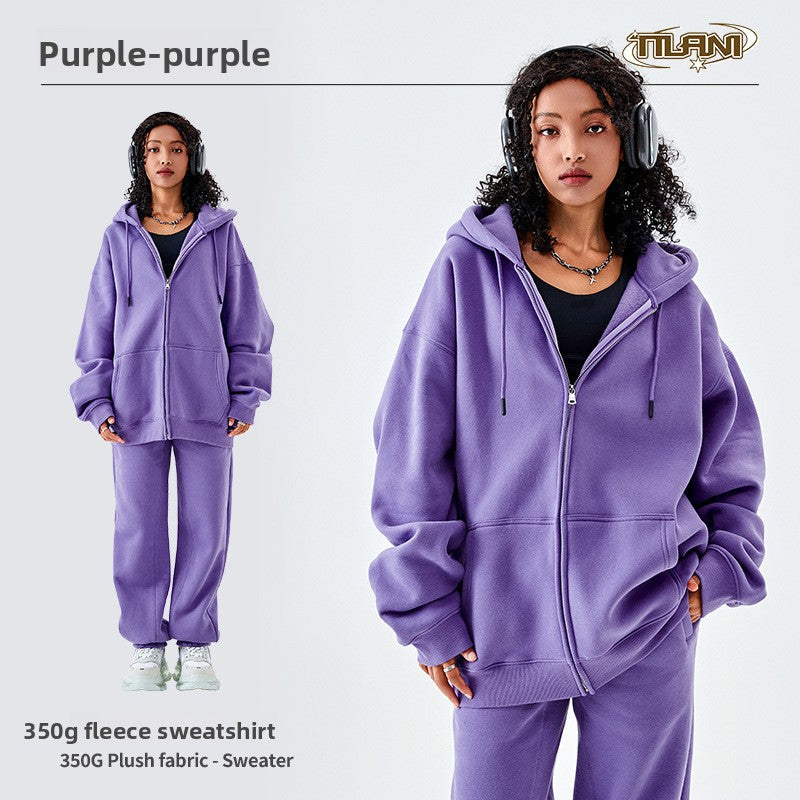 Solid-color hoodie