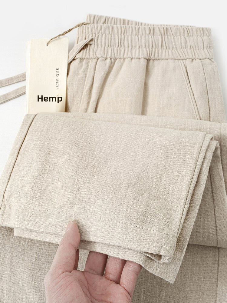 Men's Linen Blend Casual Trousers