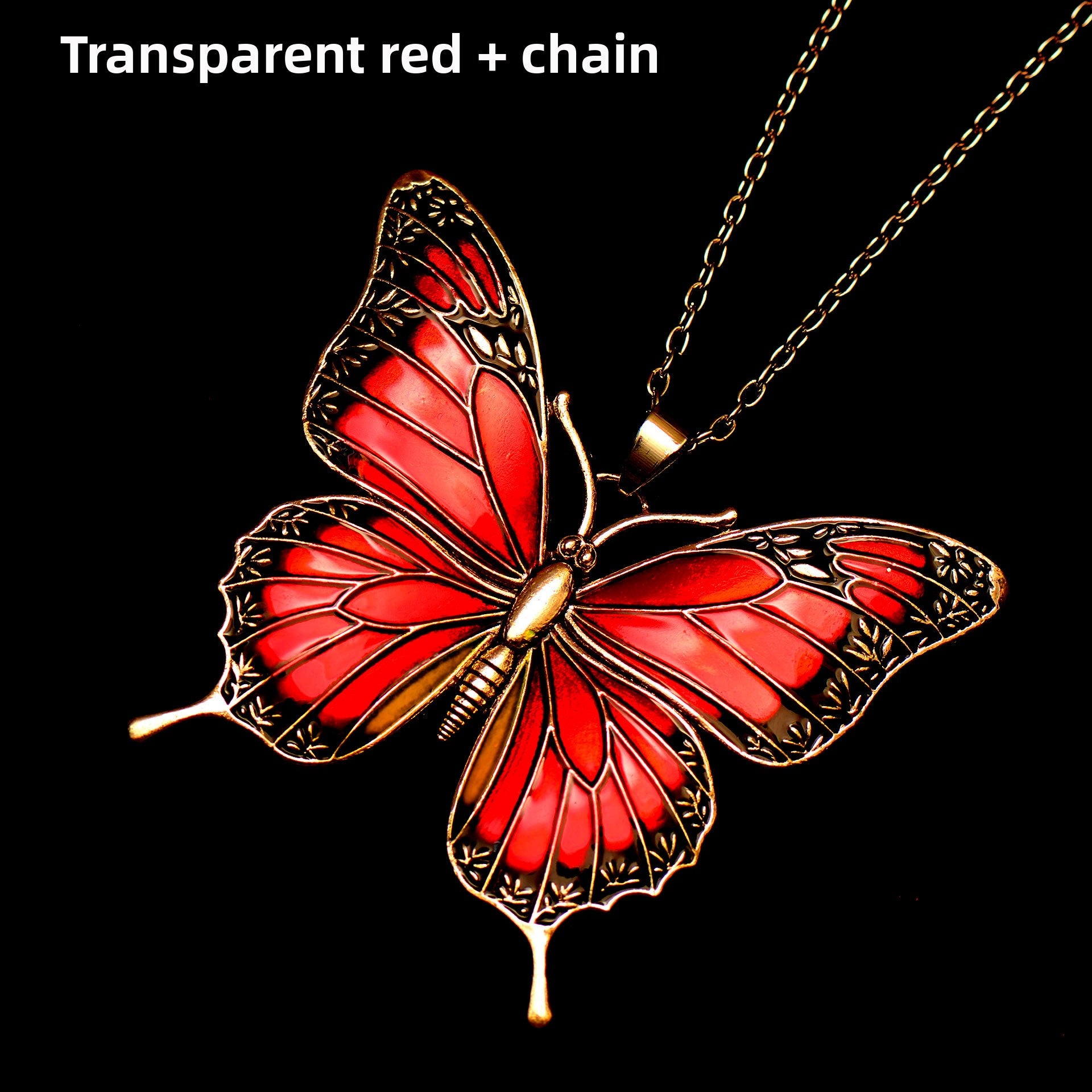Colorful Morpho Butterfly Silver Plated Necklace