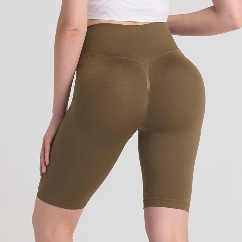 High Waist Compression Yoga Running Shorts