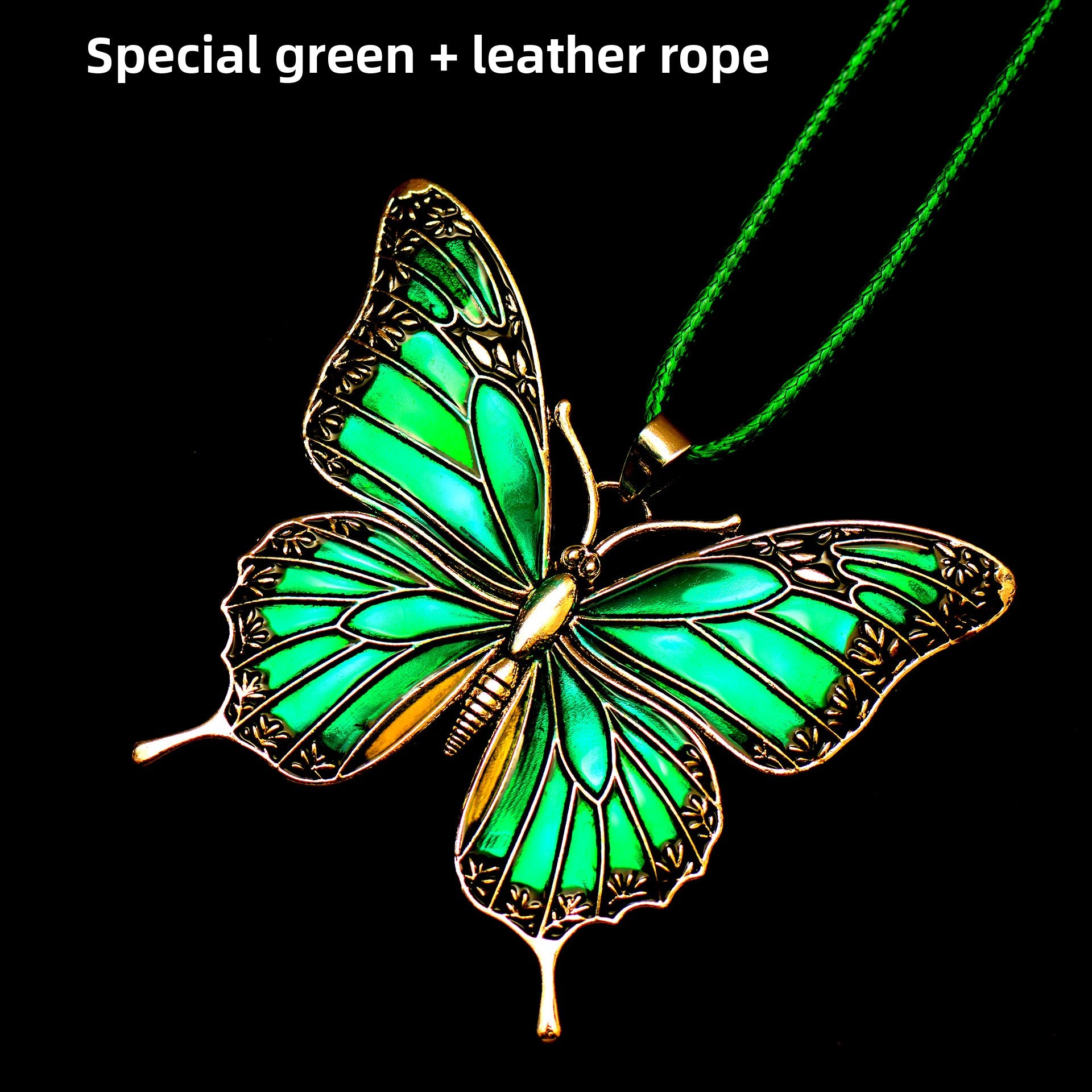 Colorful Morpho Butterfly Silver Plated Necklace