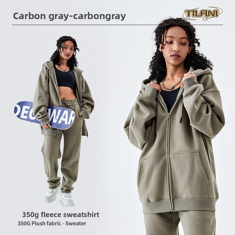 Solid-color hoodie