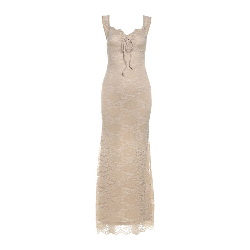 Elegant Spaghetti Strap A-Line Dress