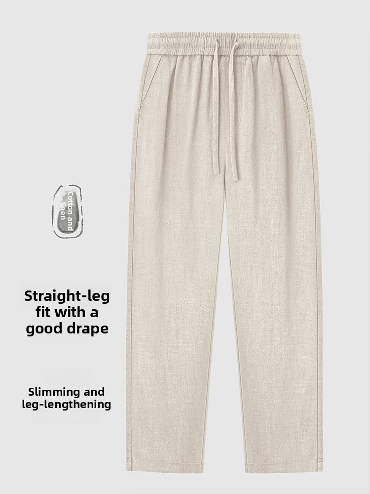Men's Linen Blend Casual Trousers