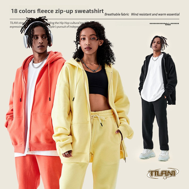 Solid-color hoodie