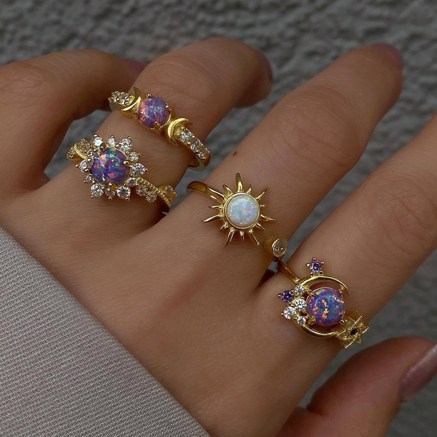Sun and Moon Ring for Women