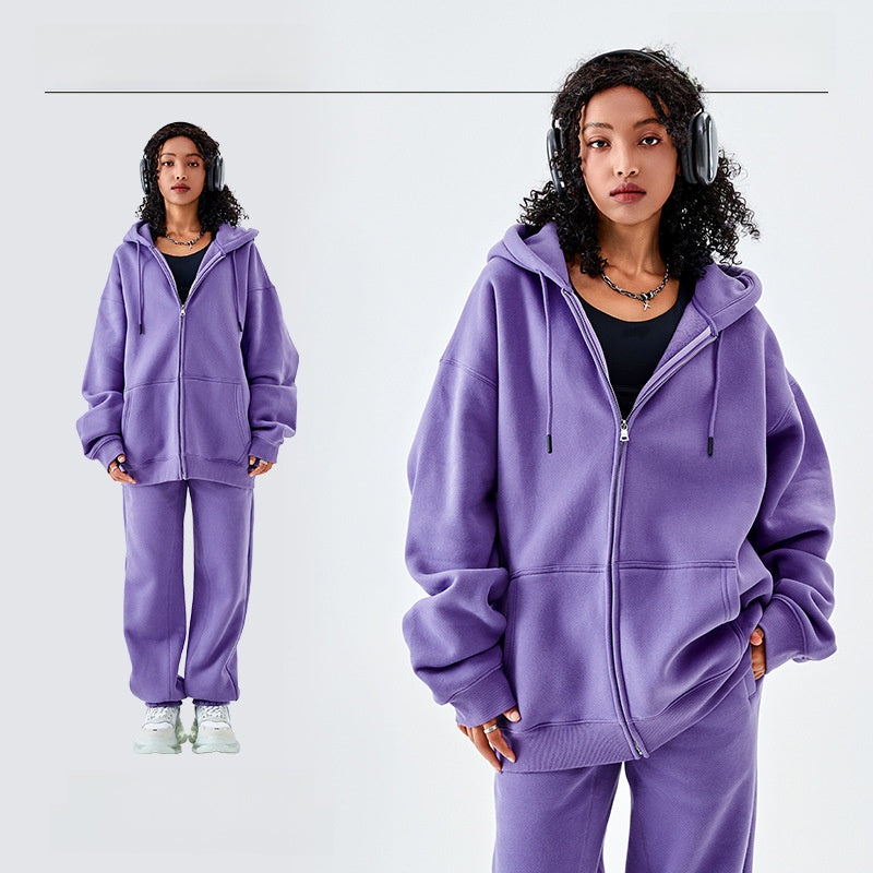 Solid-color hoodie