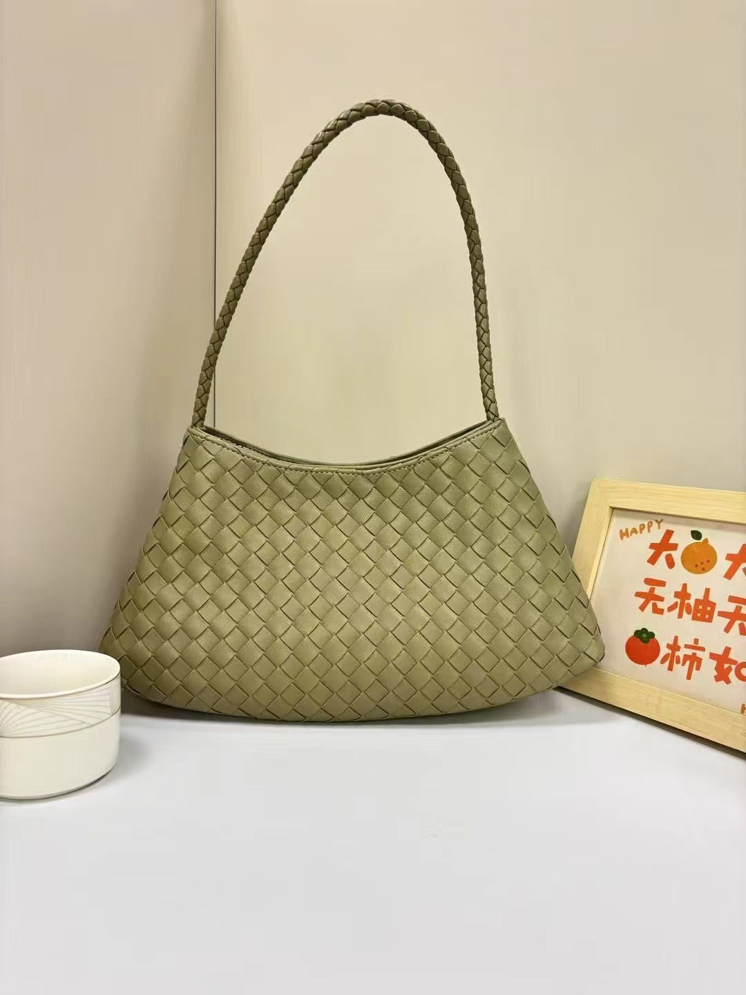 French Style Woven Shoulder Bag