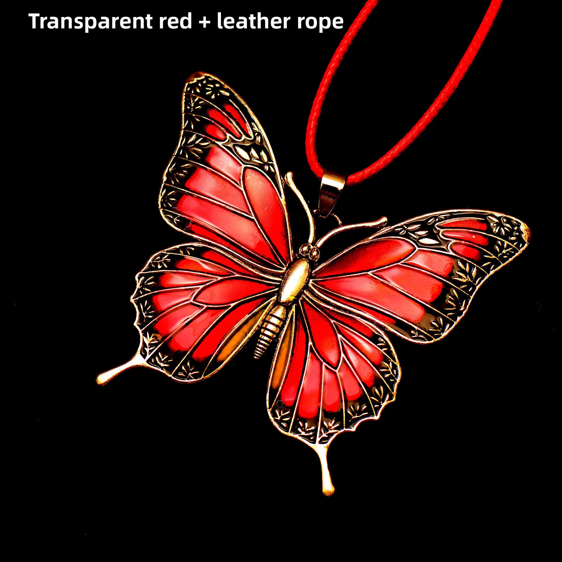 Colorful Morpho Butterfly Silver Plated Necklace