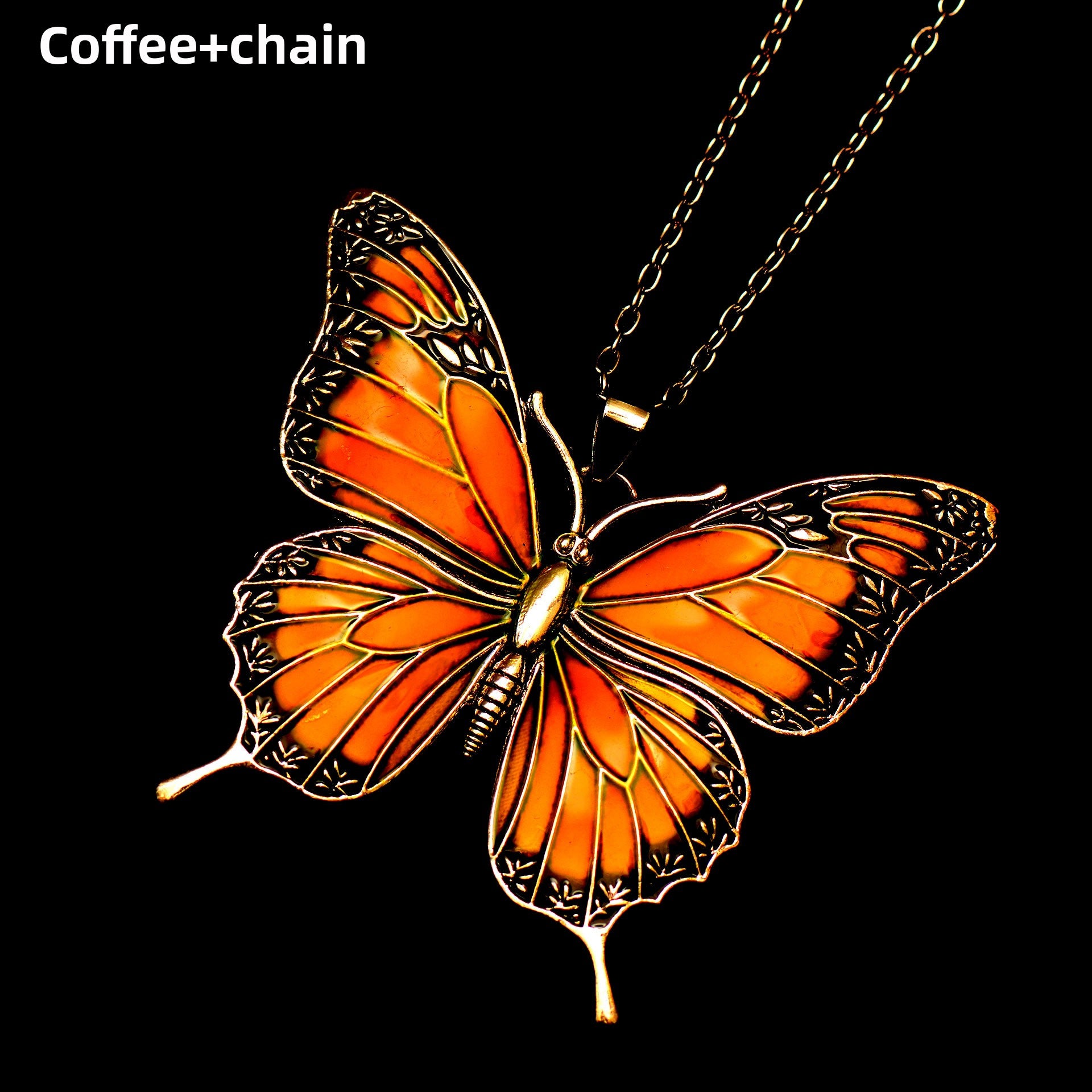 Colorful Morpho Butterfly Silver Plated Necklace